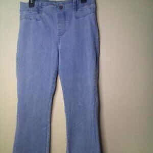 Nic + Zoe jeans 10 Women Demi Boot Pull On Elastic Waist Light Wash Blue